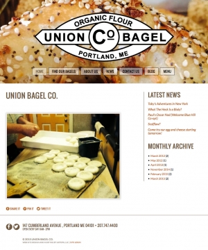 Responsive website design for Portland Maine's Union Bagel